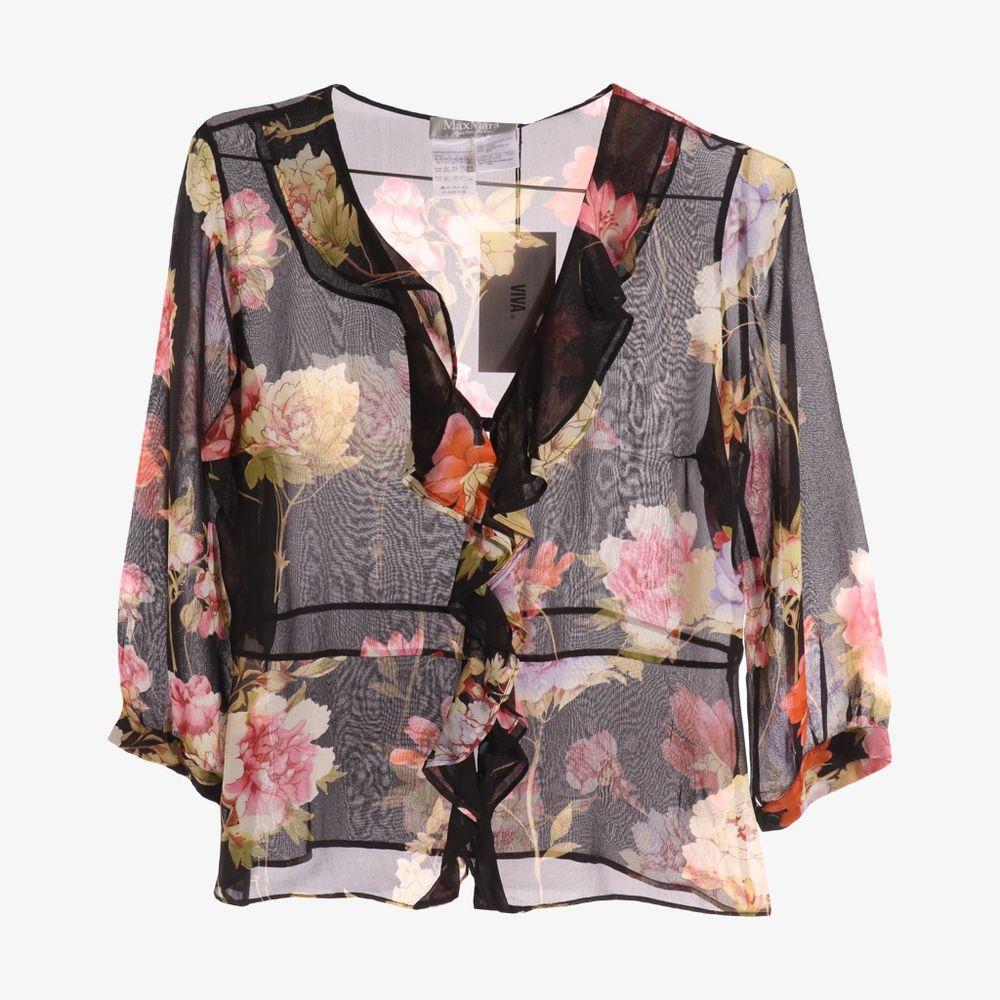 MAX MARA 막스마라 실크 100% 플라워 블라우스 S