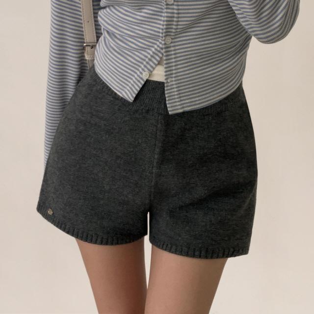 조이조이 [고퀄✨/울5%] 에던 니트 A라인 골지 밴딩 반바지 데일리 레이어드 쇼츠 탄탄핏 숏 이너 팬츠