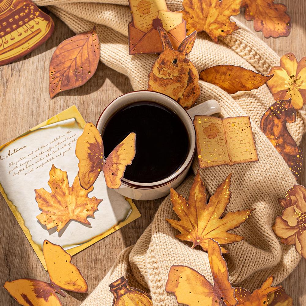 빈티지 다꾸 황금 나비 모조지 메모 스티커 20매