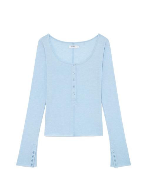 FADE BUTTON LONG SLEEVE (BABY BLUE)