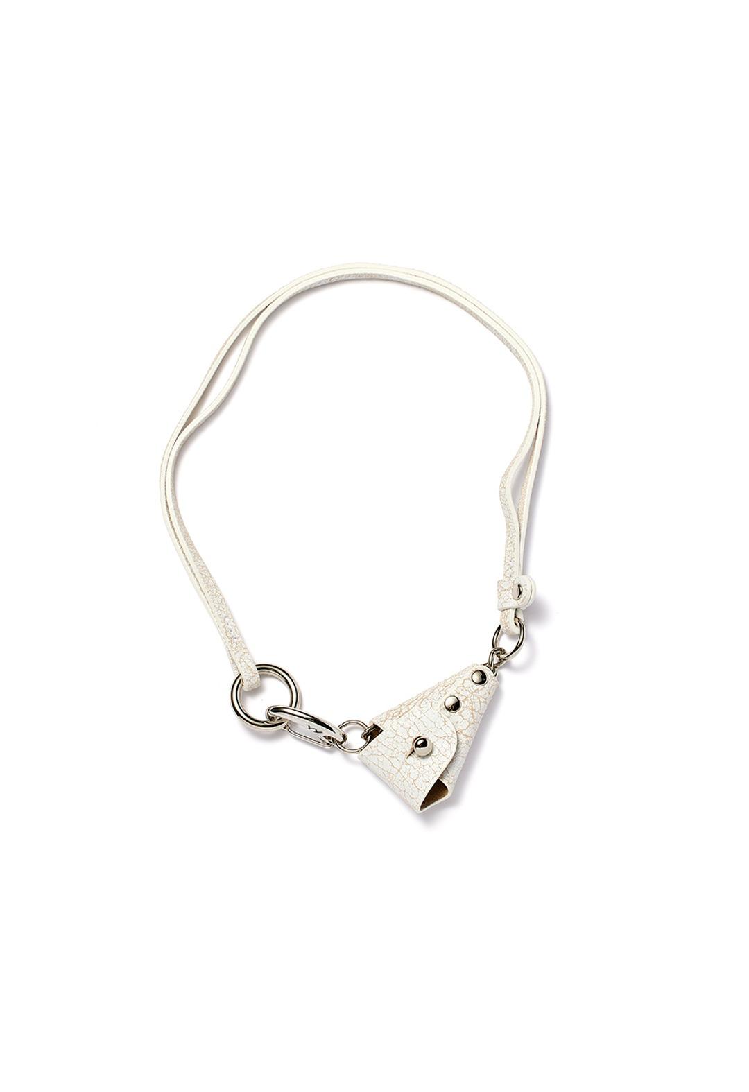 SNAP HOOK KEYRING NECKLACE, IVORY