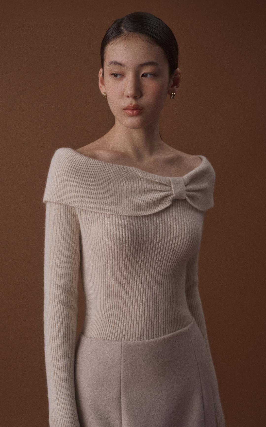VONNY OFF SHOULDER KNIT_OAT CREAM