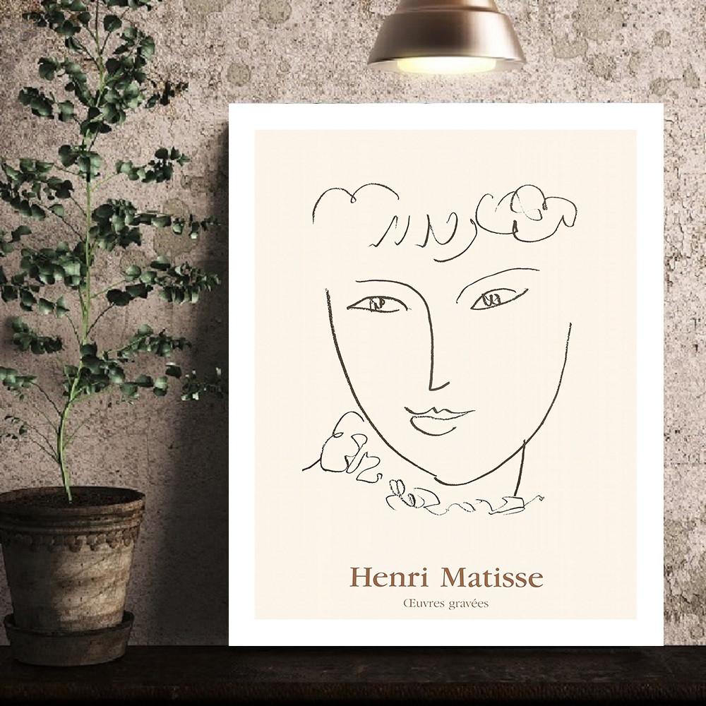 리드오프 접이식 좌식 다용도 액자테이블 1인 2인 앙리마티스 드로잉 여인 추상화