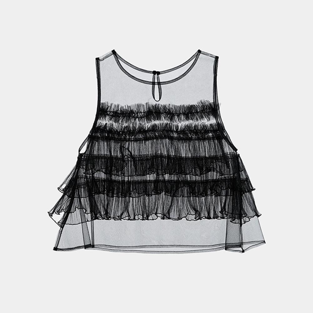 SHA LAYERED VEST - BLACK