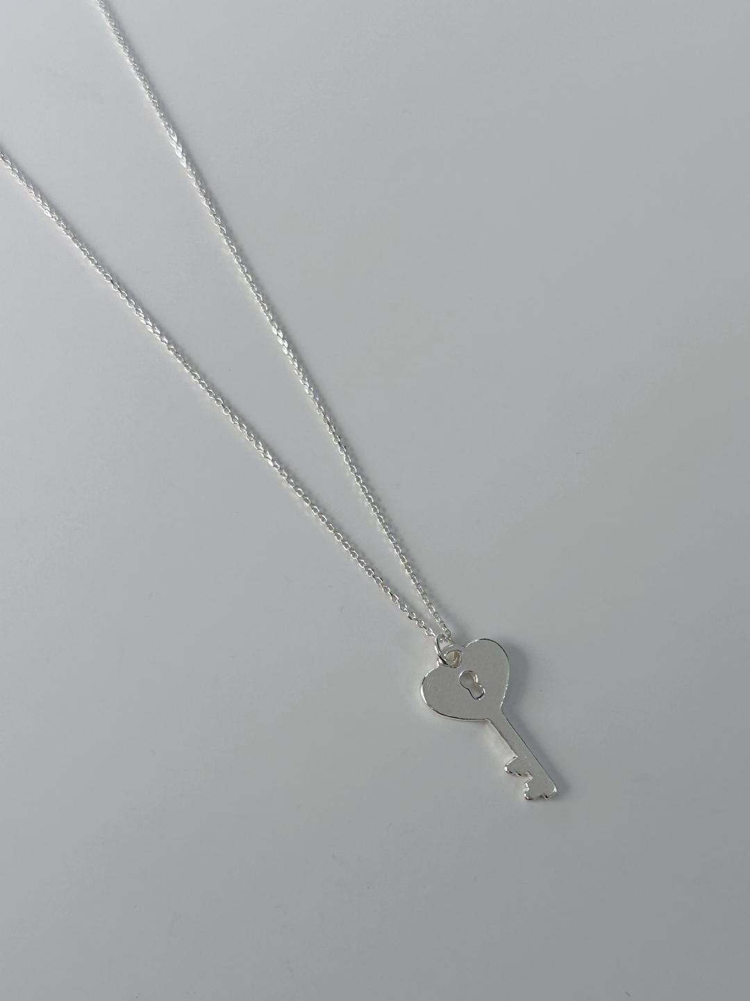 (925silver)Heart key necklace