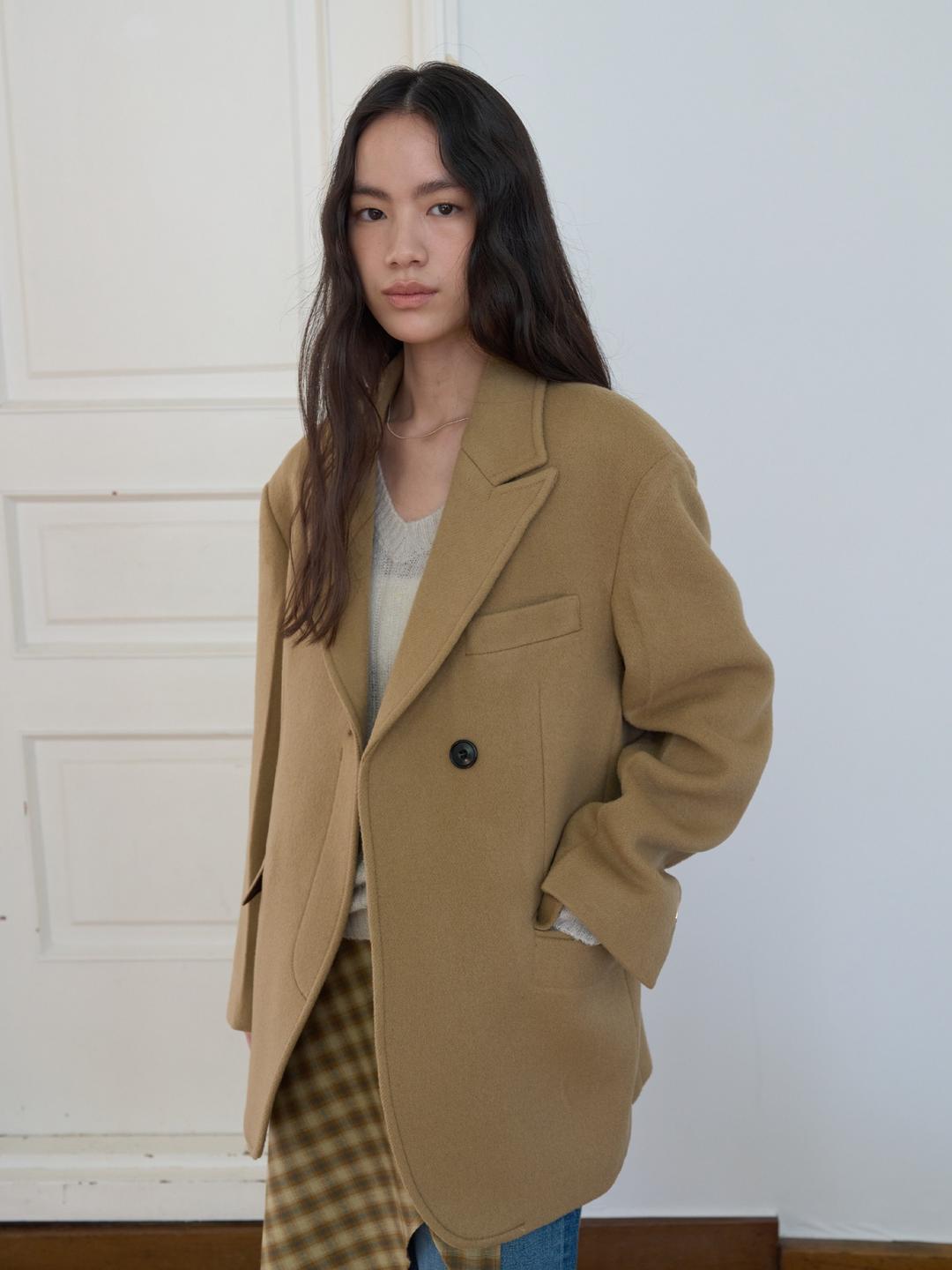 [02.03 순차출고_5차 리오더] CASHMERE DOUBLE HALF COAT_BEIGE