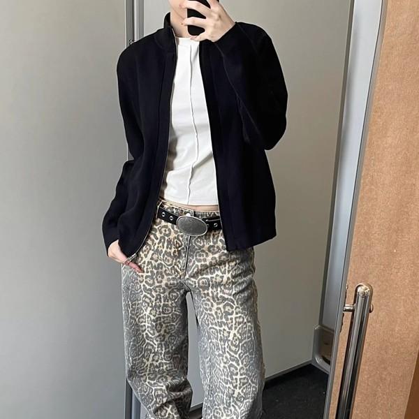 vintage leopard casual pants