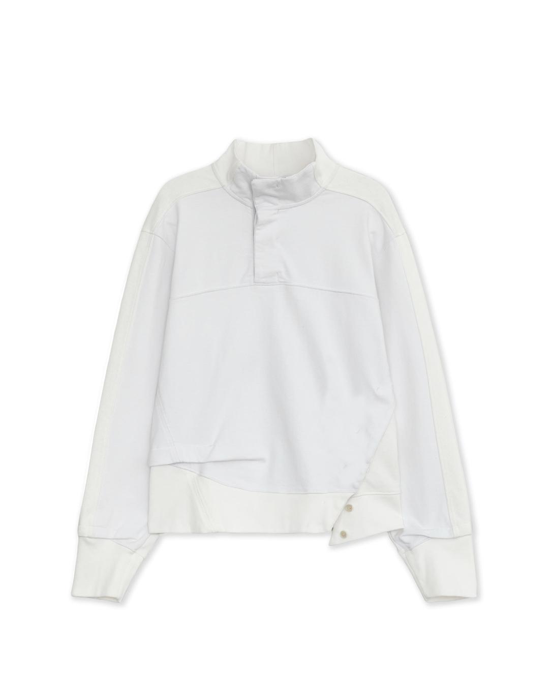 Slit Buttoned Pullover (White)