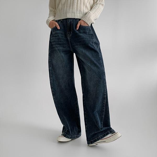 [키큰여자]수선놉226#밴딩사이드핀턱와이드투웨이데님팬츠