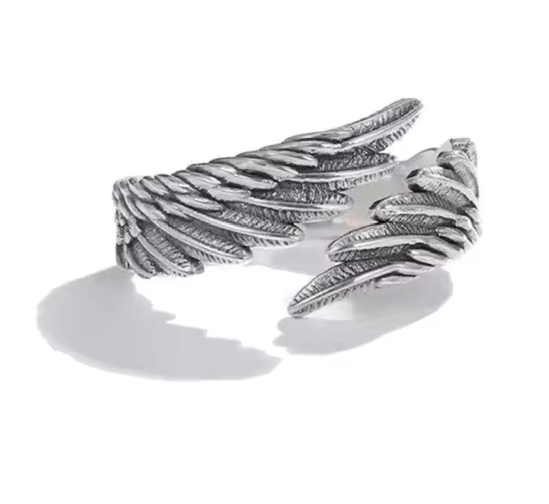 Metallic Angel Wing Ring