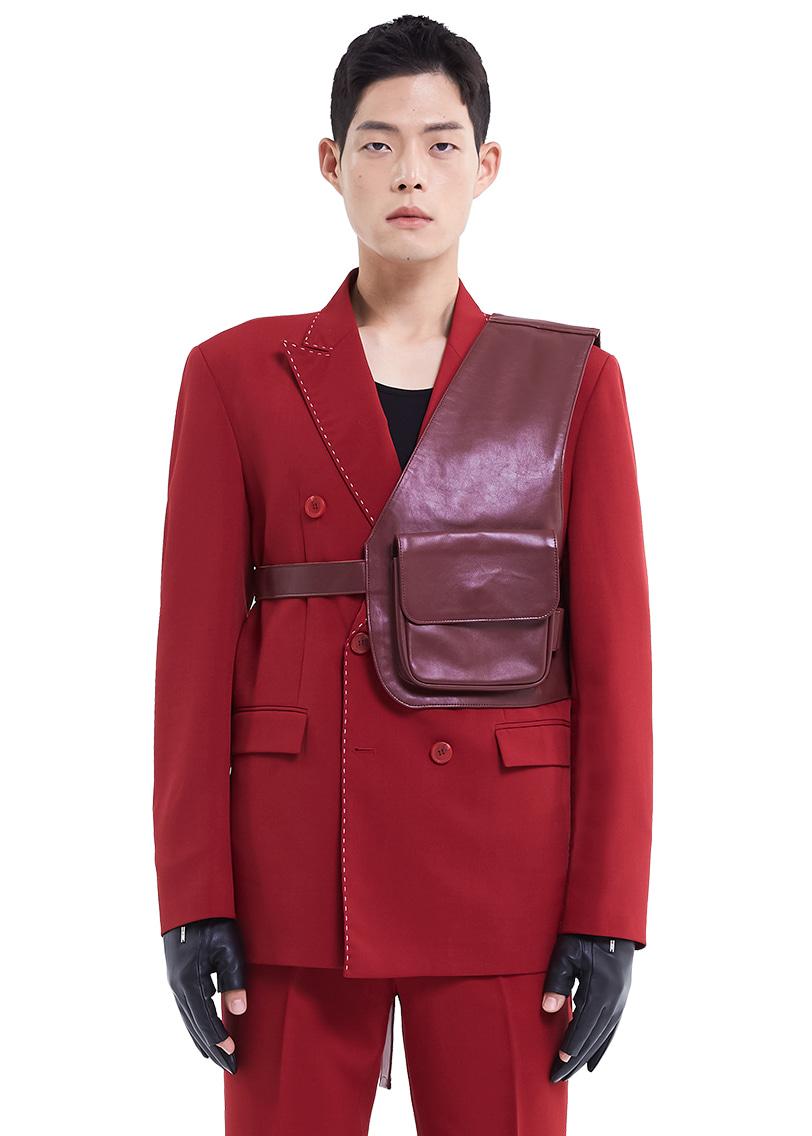 카우하이드 체스트카드 버건디