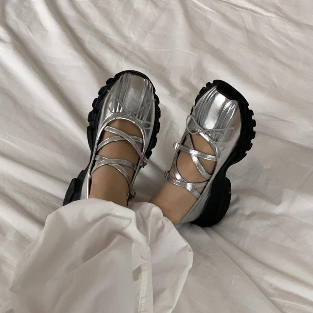 실버메리제인 실버플랫슈즈