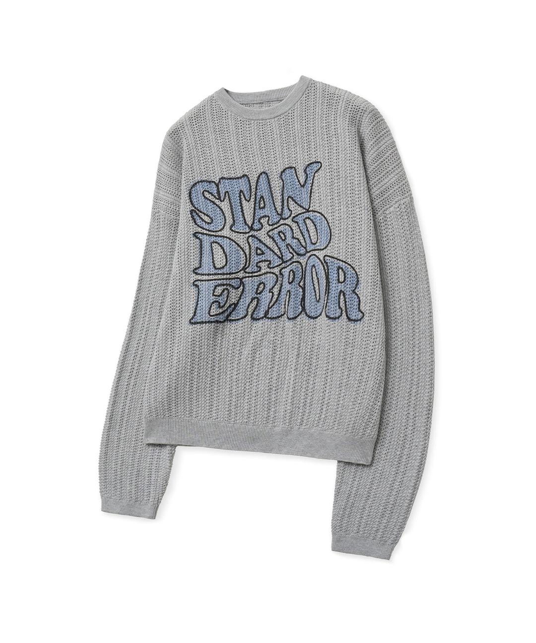 87-STAN190 Country Over Fit Color Lettering Knitwear Gray