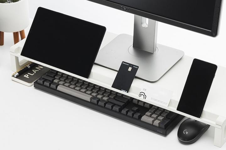 [최신형] 스톤힐 MS-01 모니터 받침대 다용도 와이드 메탈 듀얼 선반스탠드