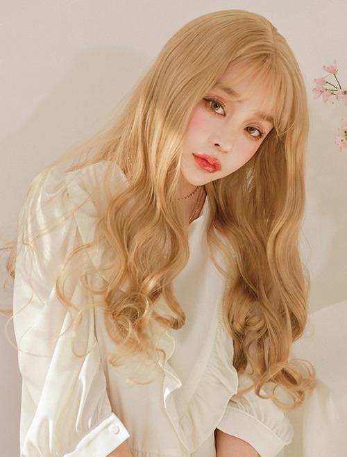 여성 통가발 시스루뱅 큐닉 웨이브