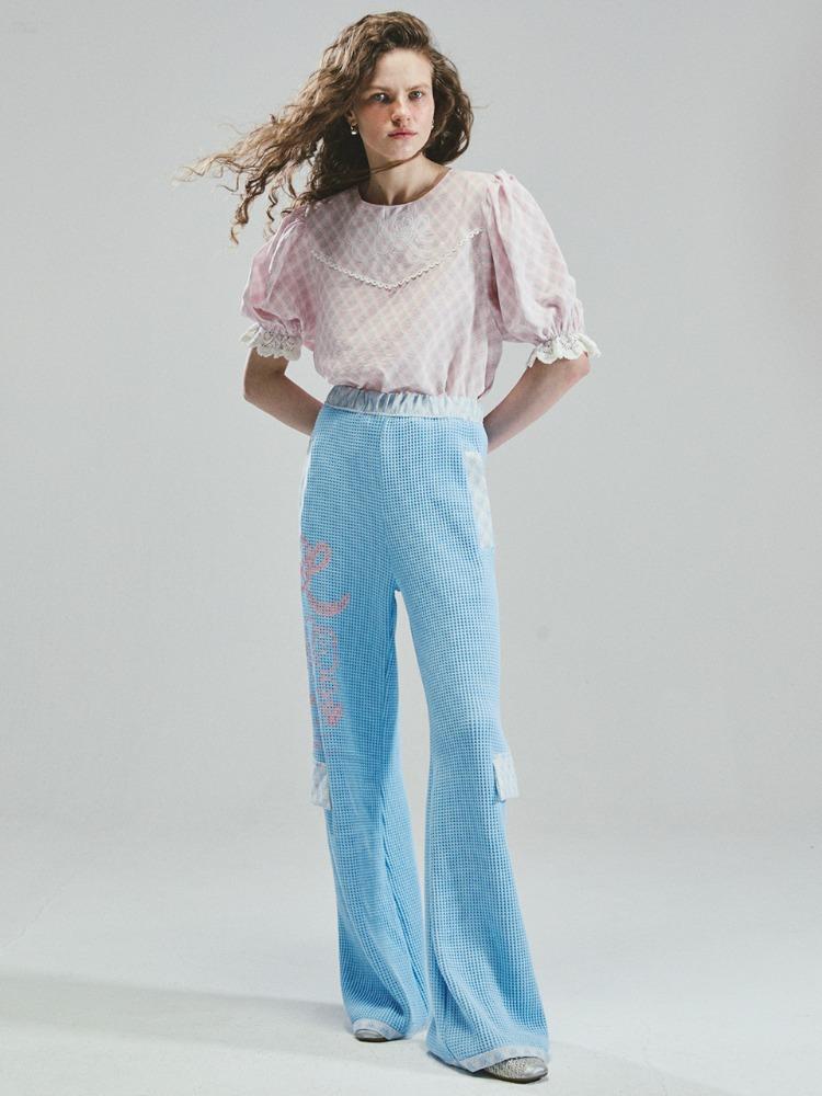PEARL SHEEL WAFFLE JOGGER/PALE BLUE