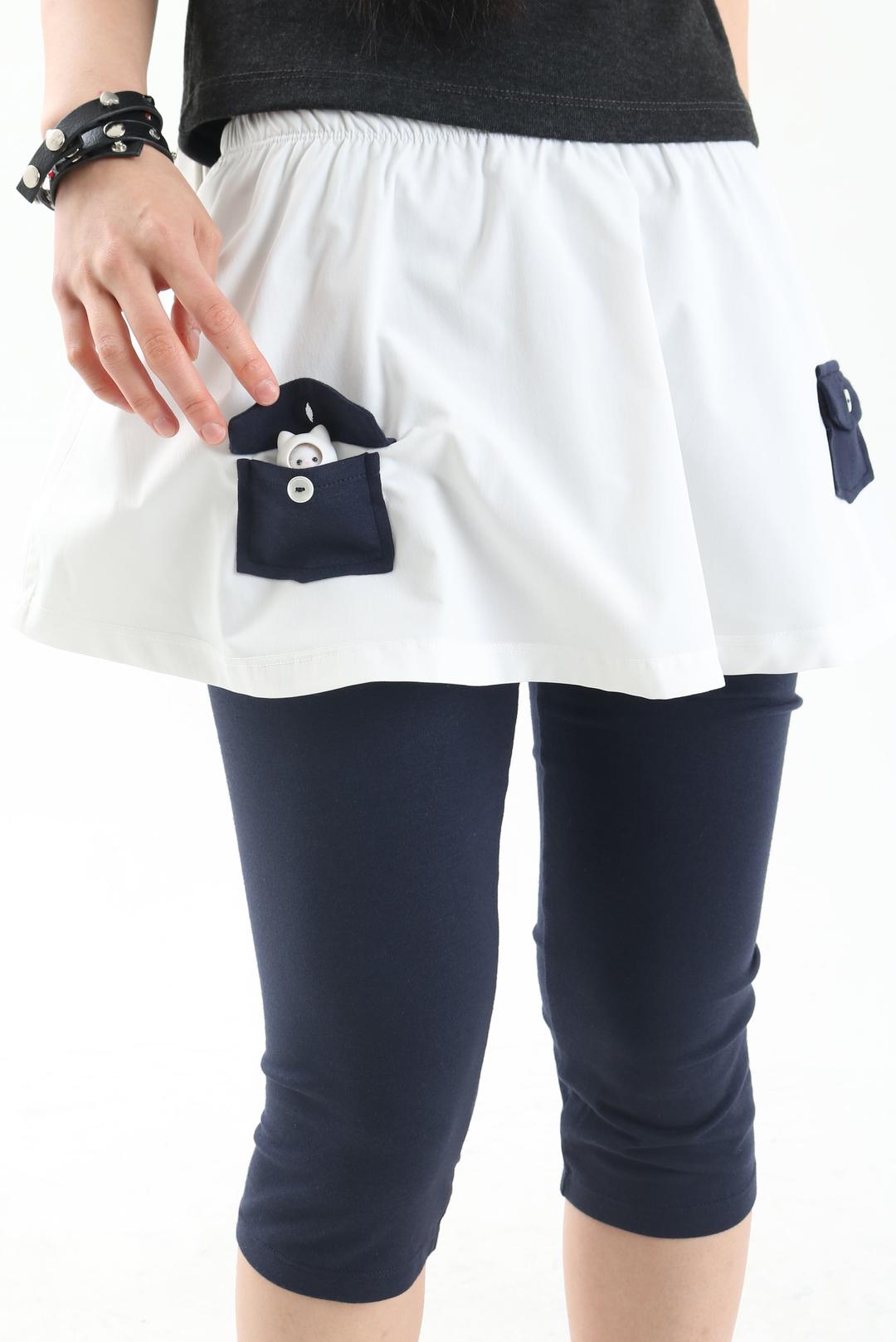 Pocket Capri Skirt_White