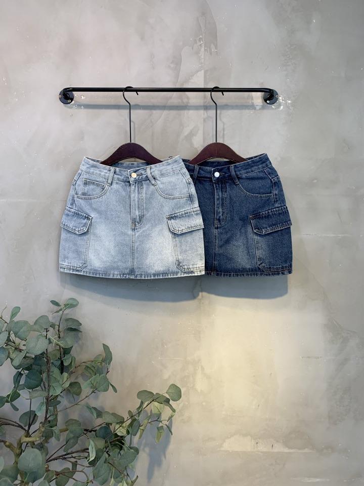 씨샵인더룸 (신상,무료배송)디마 카고 이너팬츠 데님 미니 스커트 2color C