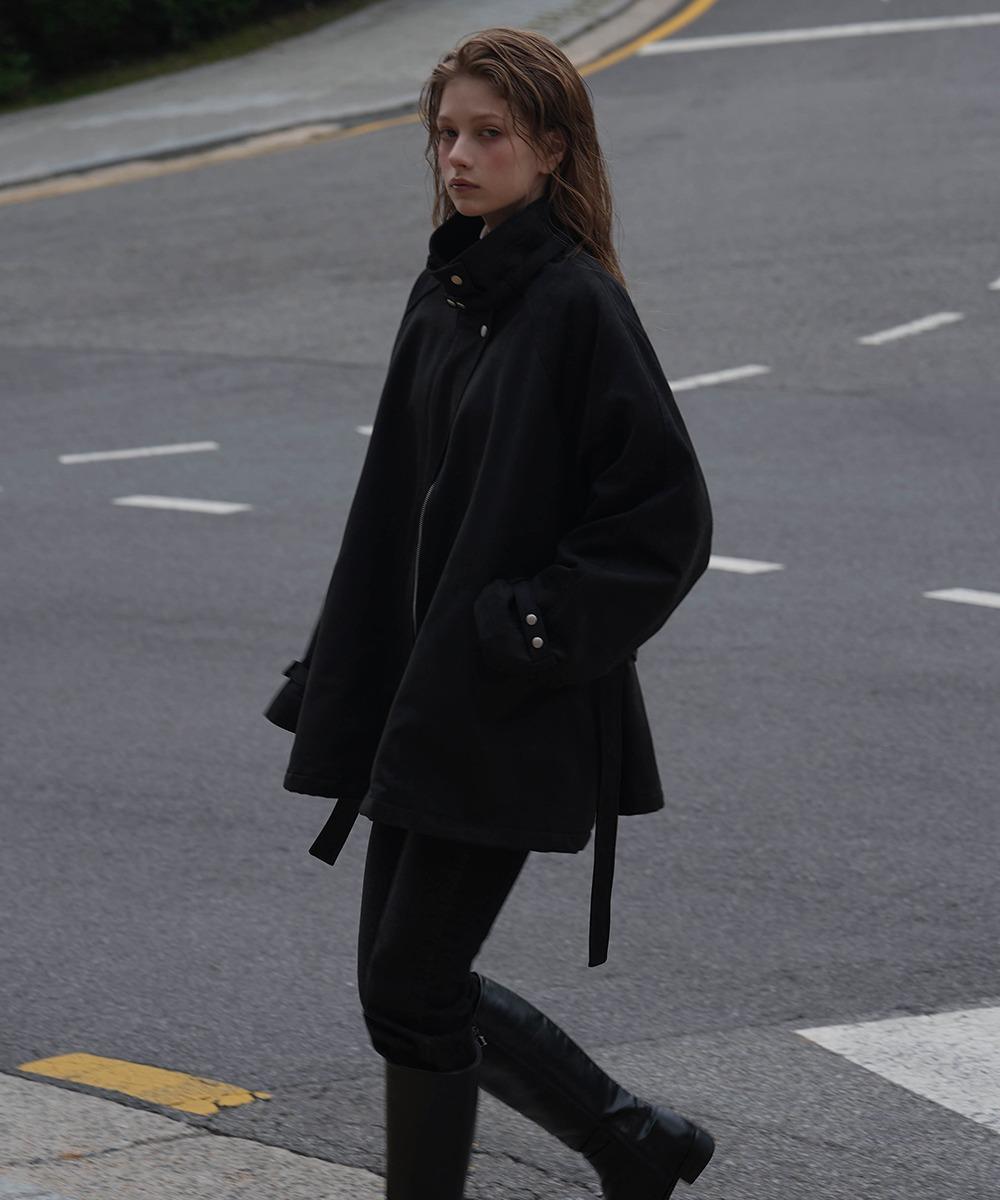 [12/8 예약발송] Fur Lined Suede Jacket [Black]