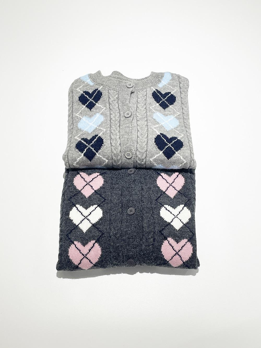 하트 아가일 가디건 [2color]