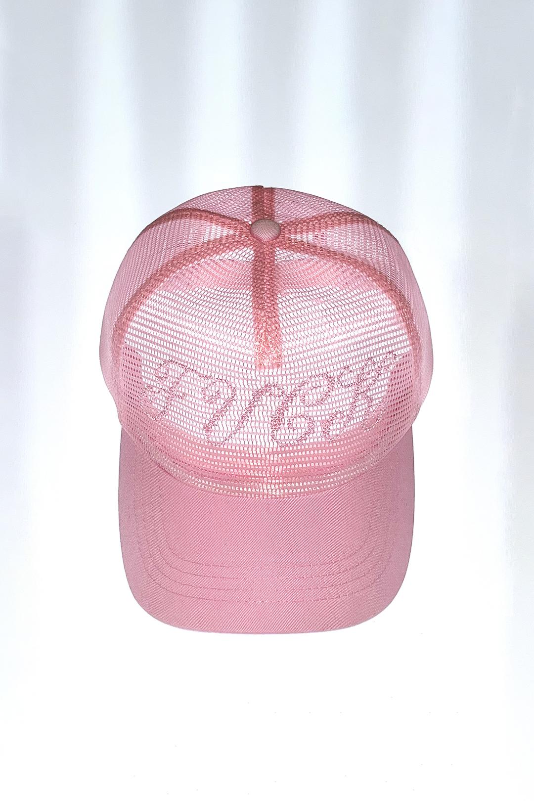 Cross Stitch Mesh Cap Pink
