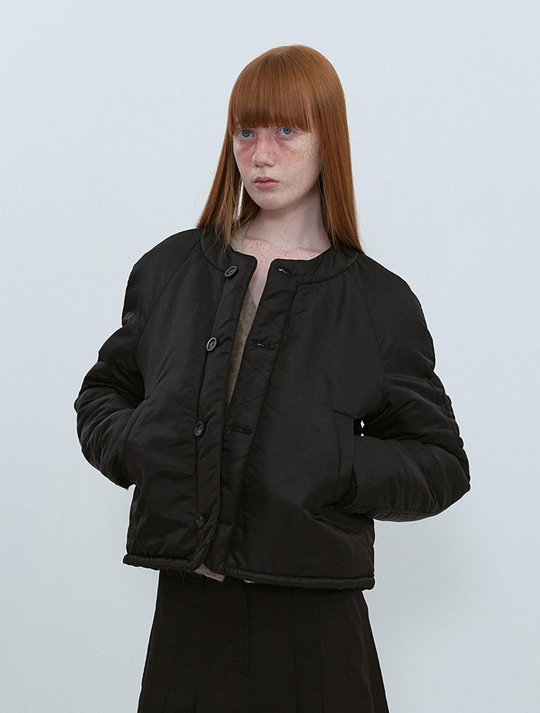 Reversible Crop Fur Jacket_BLACK