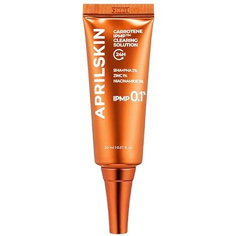 APRILSKIN Carrotene IPMP™ Clearing Solution || Quickly soothes troubled areas and helps clear blemishes | Formulated with BHA, AHA, Niacinamide & Zinc Oxide | Vegan, Cruelty-Free (0.67fl.oz.)