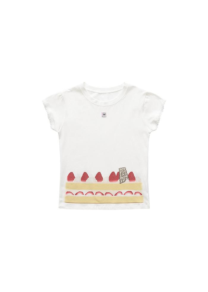 BERRY WHITE CAKE SLICE LACE T-SHIRT OFF WHITE