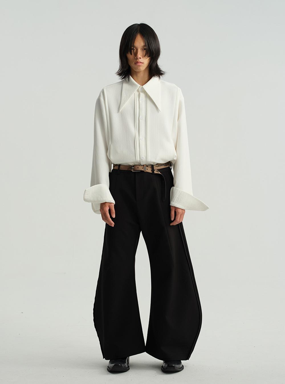 [JCAESAR] Pointed Texture Hinged Placket (3color)