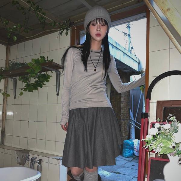 nerdy wool flare midi sk