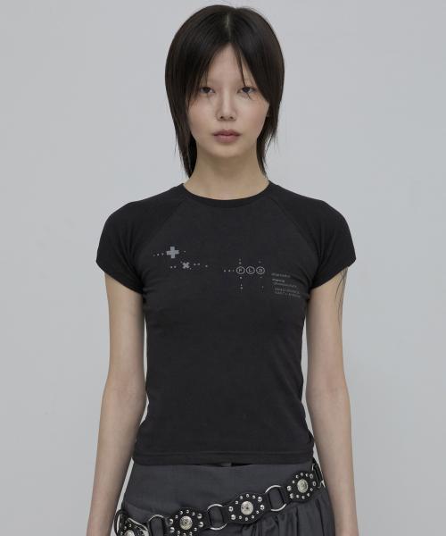 Muta Waffle Raglan T-Shirt (FL-154_Black)