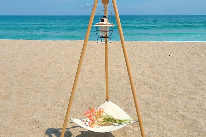 캠핑 우드 랜턴걸이 파일드라이버 삼각대 스탠드