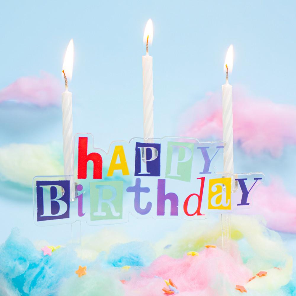 유어캔들 캔들 데코픽 케이크 토퍼 세트 HBD 콜라주