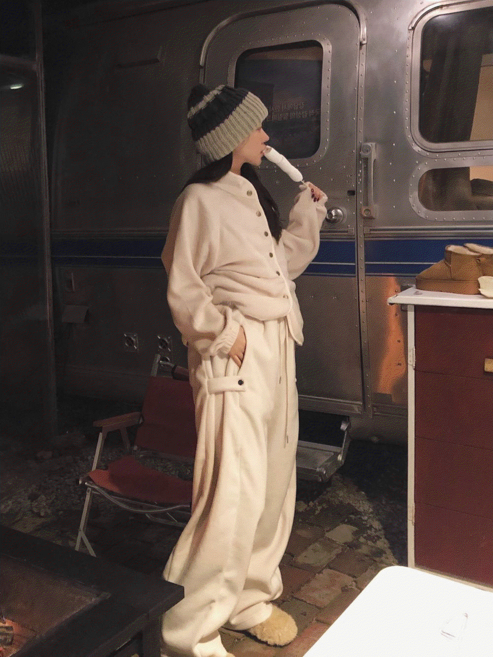 Tofu set - fleece pants (2 color)