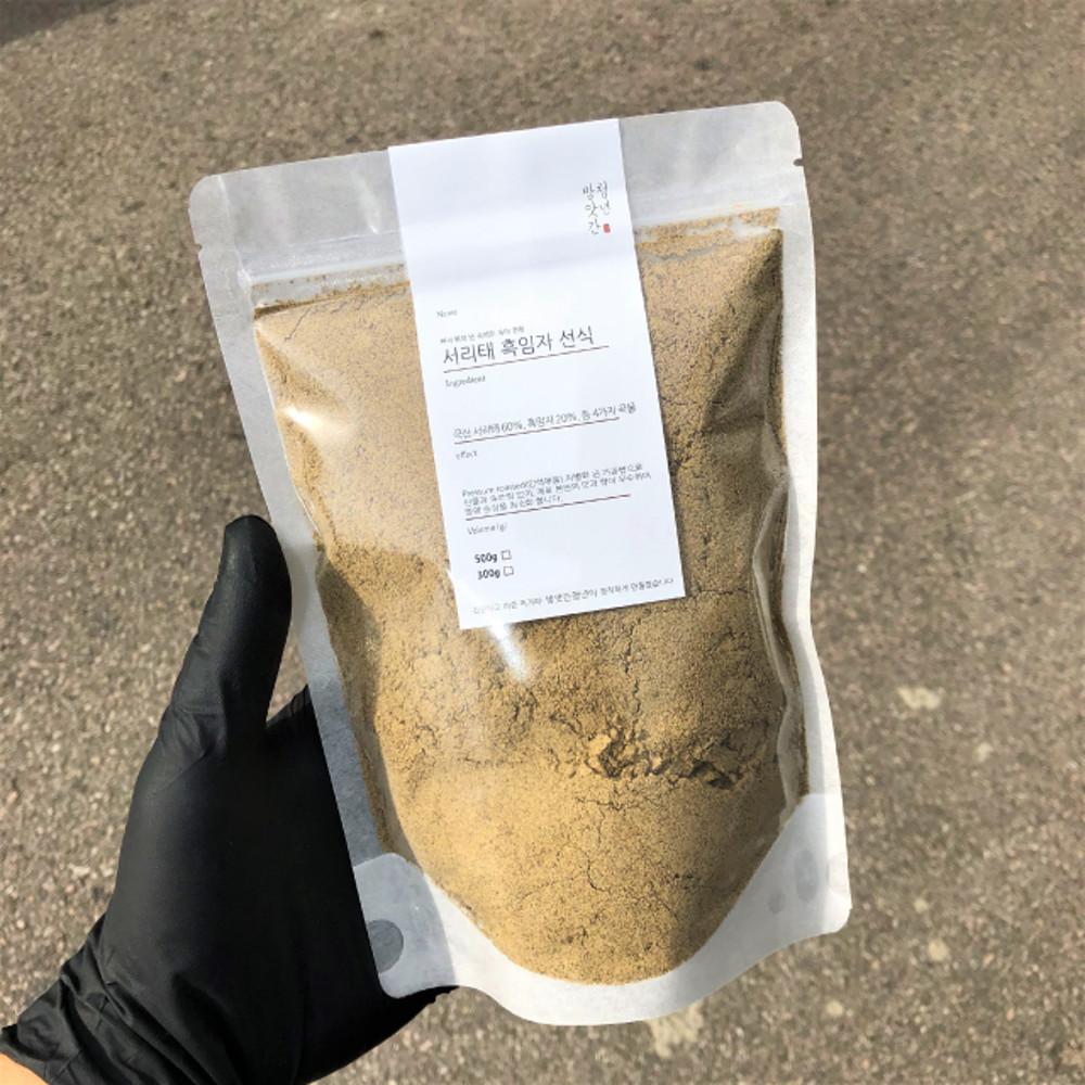 방앗간청년 압력으로 쪄서 볶은 미숫가루 국산 서리태 흑임자 선식 300g [원산지:국산]