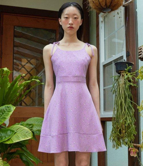 레이스업 슬립 원피스_라벤더