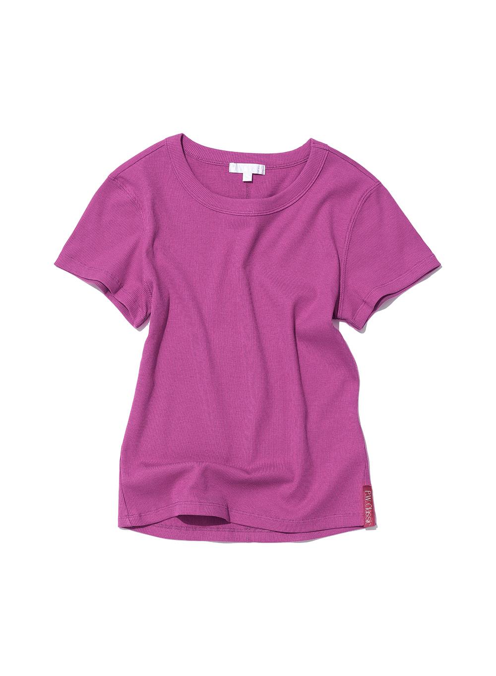 [WOMEN] PWC RIBBED EVERYDAY SHORT SLEEVE TEE_HOT PINK