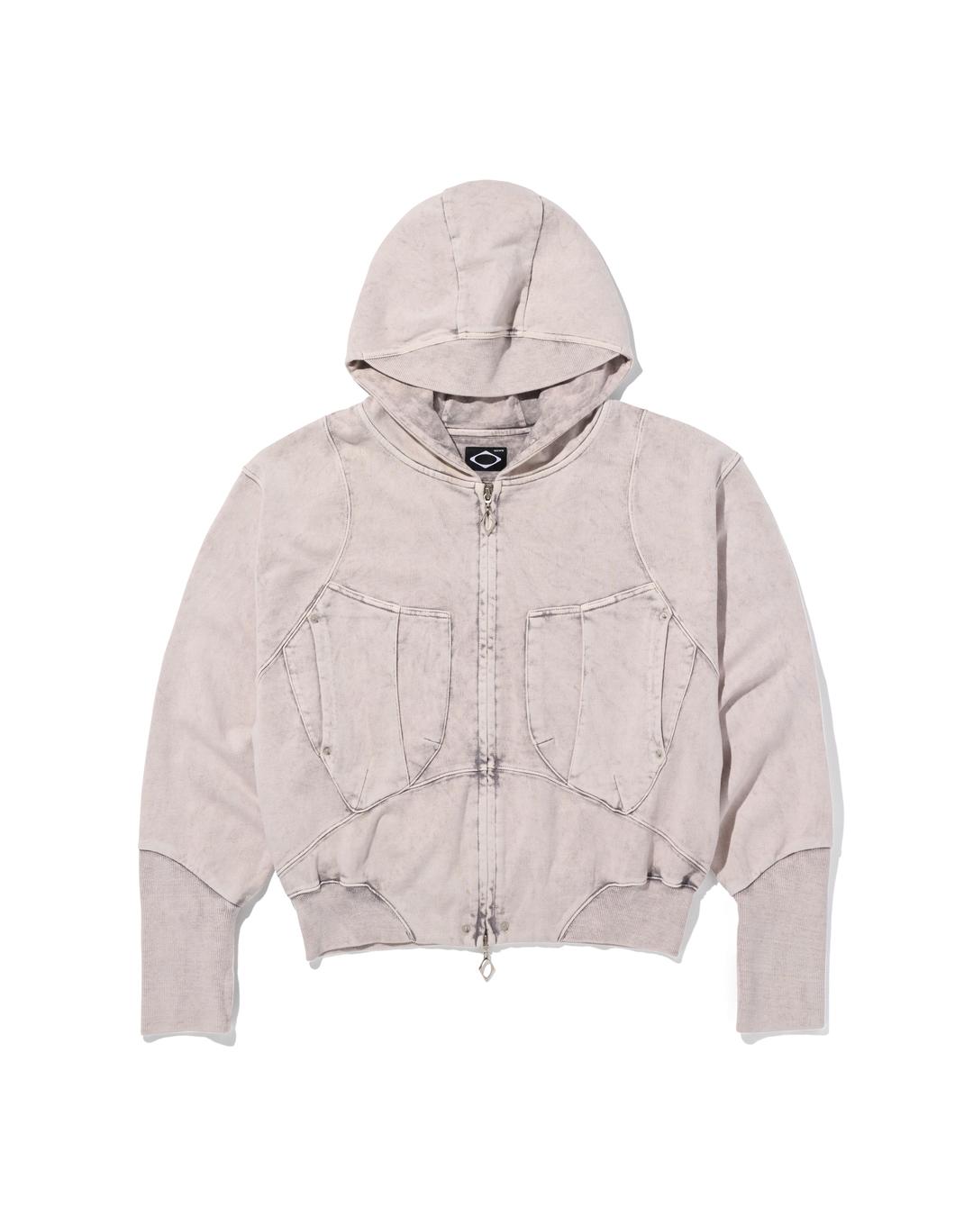 BIG POCKET HOODIE_BLEACHED PINK GREY