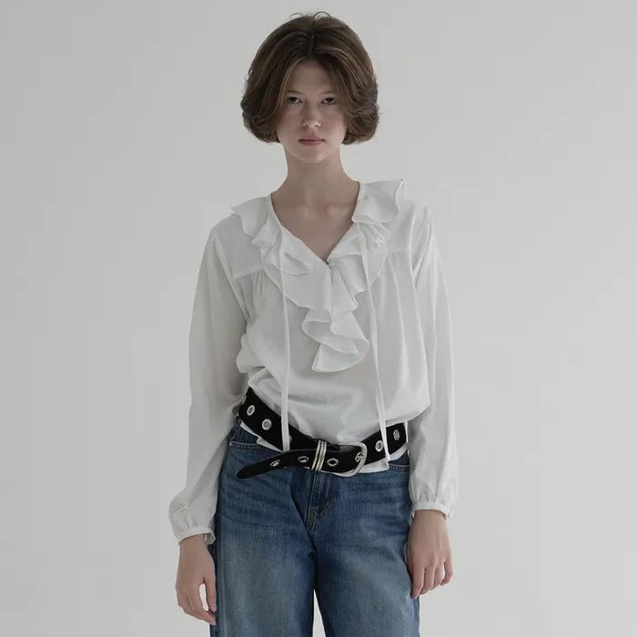 RUFFLE STRAP BLOUSE (WHITE)