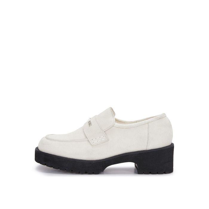 MATIN SQUARE SUEDE LOAFER IN IVORY