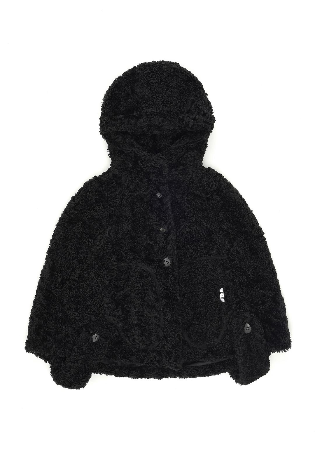 SHEARING HOODY CAPE (BLACK) (2colors)