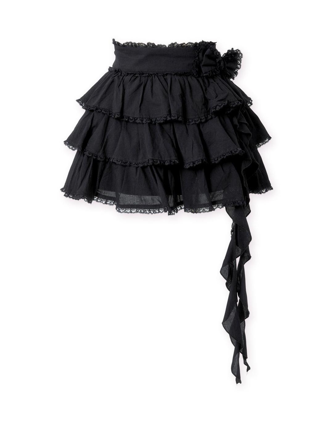 Ruffle frill ribbon tiered skirt