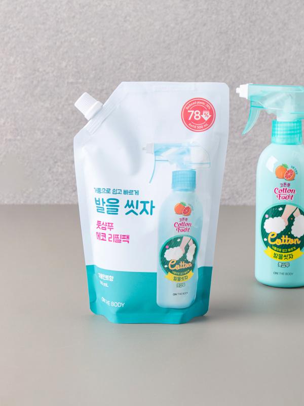 온더바디 발을 씻자 풋샴푸 리필 500 ml 자몽 향