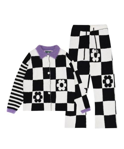 파자마 세트(롱)_Checkerboard Flower