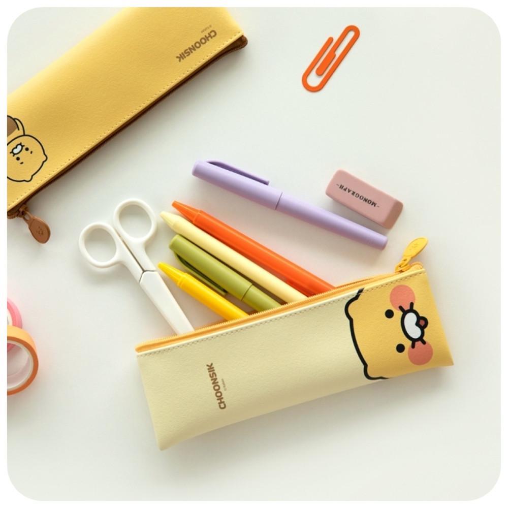 춘식이 얼굴  미니 플랫 펜슬케이스 필통