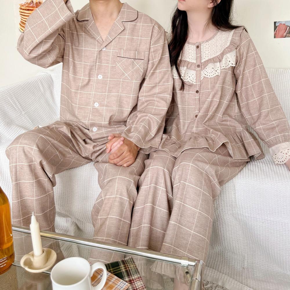 국산 순면 커플 잠옷 국산 브린 신혼 홈웨어 파자마