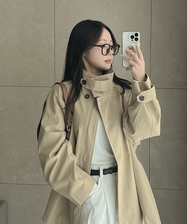 라페 하프 트렌치 코트자켓 (2color)[가을/출근룩/하객룩/데일리/여리핏]
