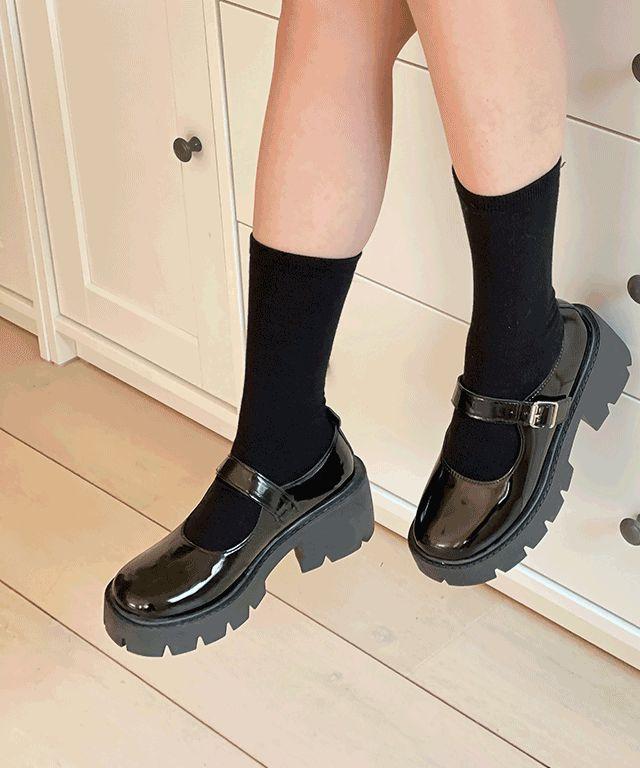 통굽 키높이 메리제인 로퍼