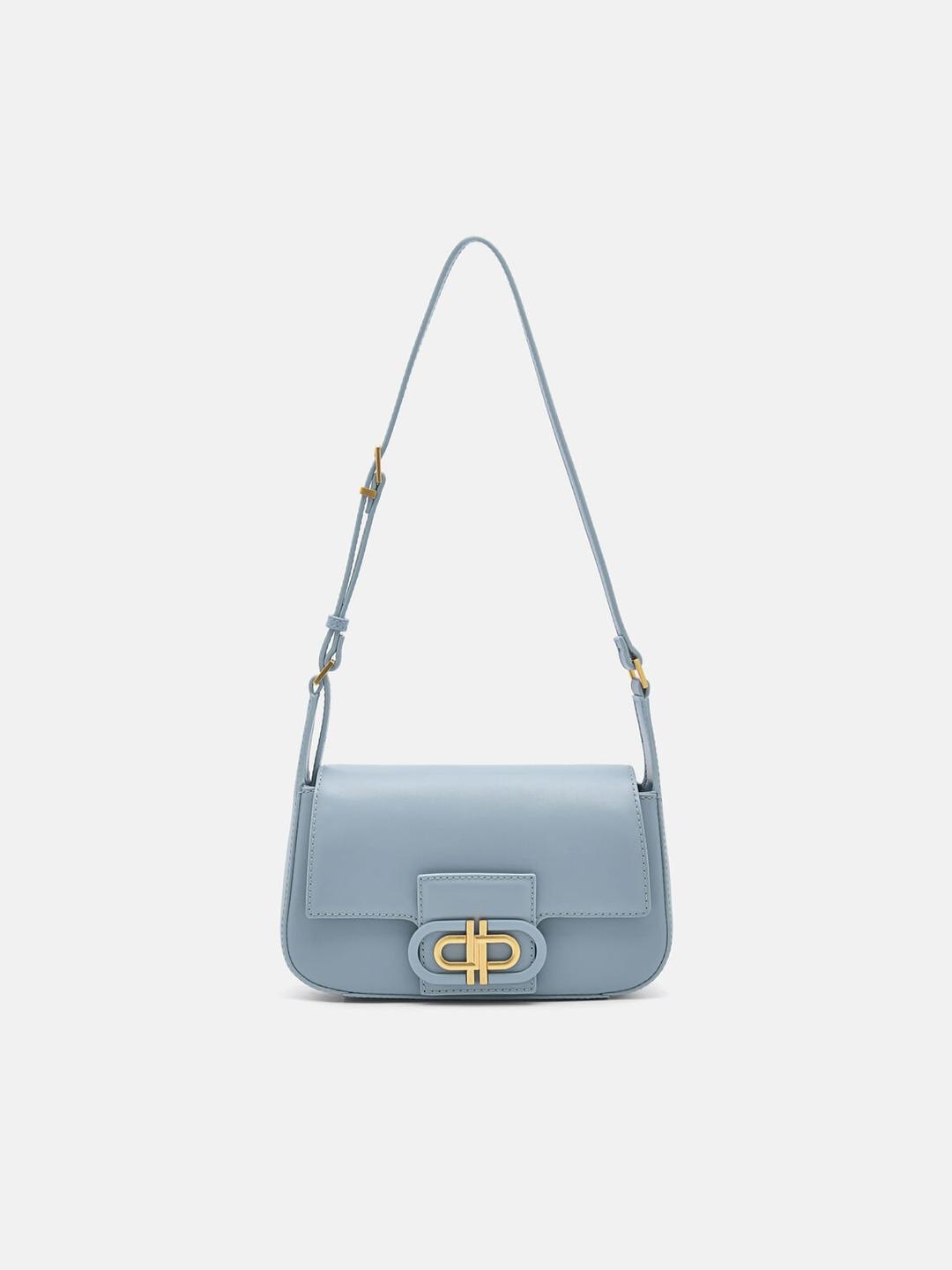 PEDRO 아이콘 레더 숄더백 - 슬레이트 블루