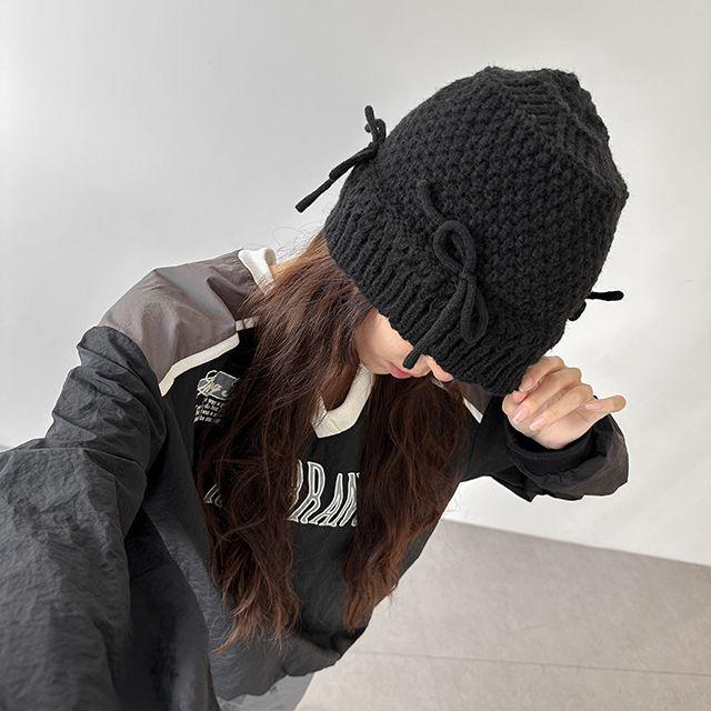 리본 니트 버킷햇 ac-9435c